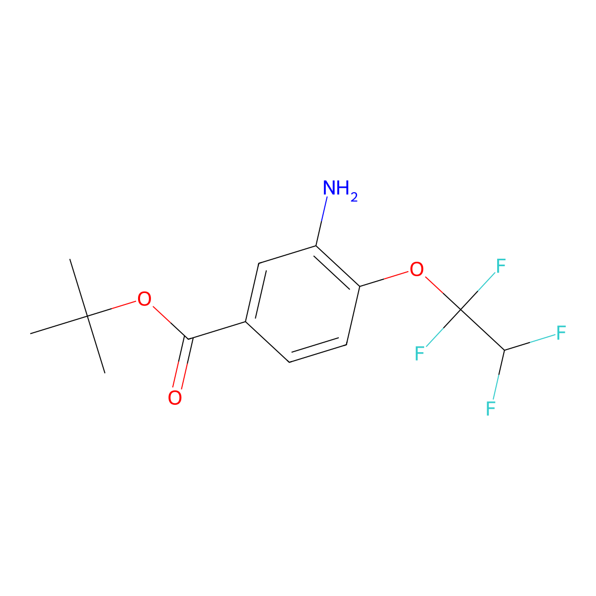 Tert-butyl 3-amino-4-(1,1,2,2-tetrafluoroethoxy)benzoate molecular structure, CAS 2639429-93-7