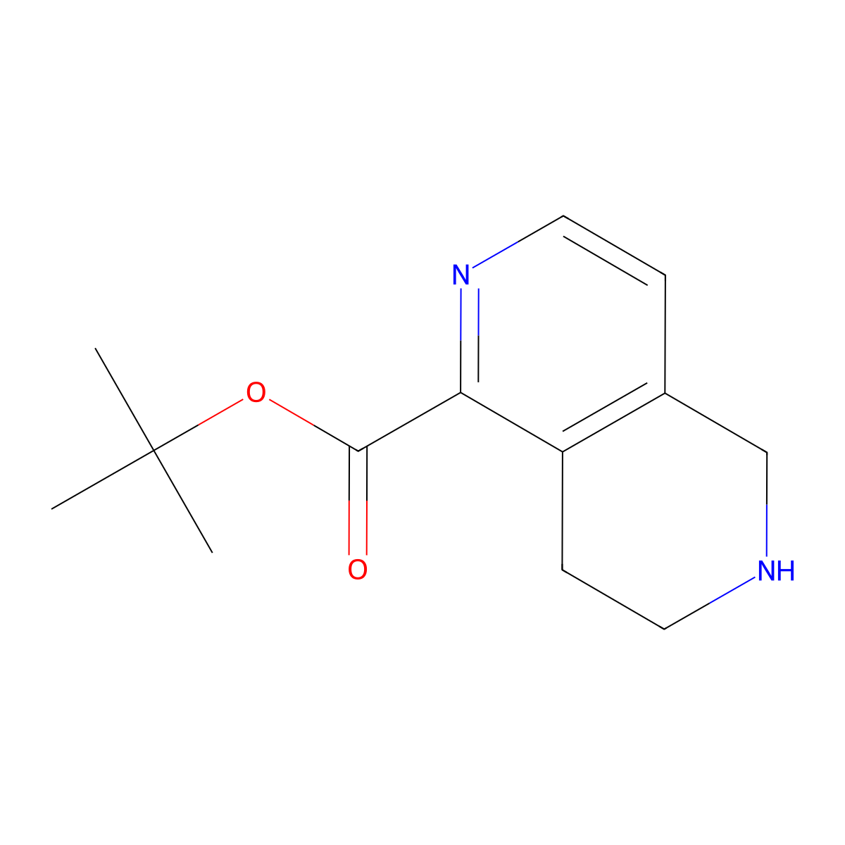 Tert-butyl 5,6,7,8-tetrahydro-2,6-naphthyridine-1-carboxylate molecular structure, CAS 2639429-96-0