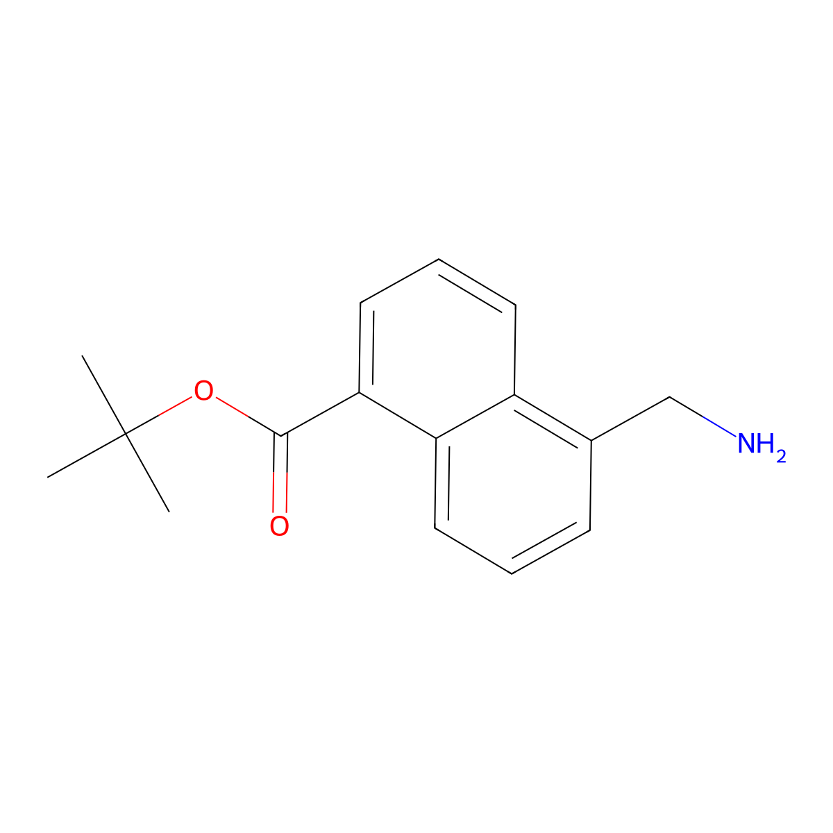 Tert-butyl 5-(aminomethyl)naphthalene-1-carboxylate molecular structure, CAS 2639430-02-5
