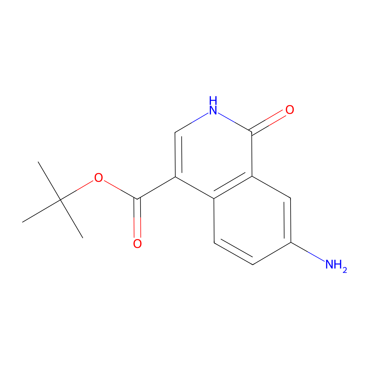 Tert-butyl 7-amino-1-oxo-1,2-dihydroisoquinoline-4-carboxylate molecular structure, CAS 2639430-07-0