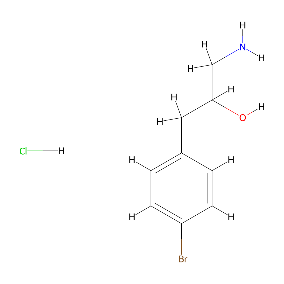 1-Amino-3-(4-bromophenyl)propan-2-ol hydrochloride molecular structure, CAS 2639430-08-1