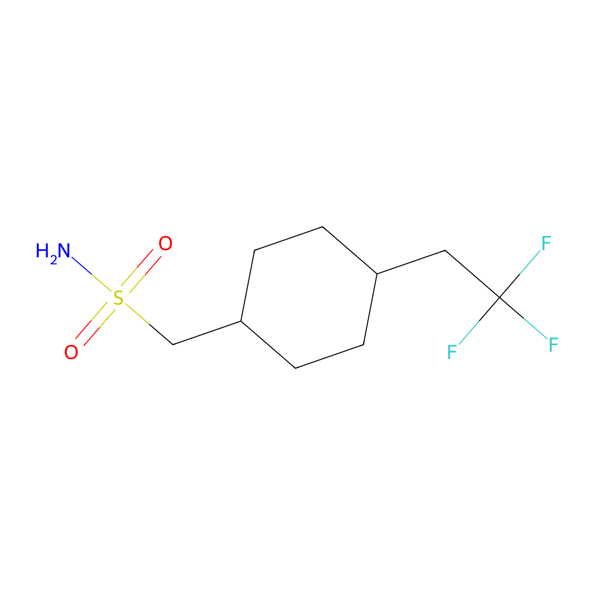 [4-(2,2,2-Trifluoroethyl)cyclohexyl]methanesulfonamide molecular structure, CAS 2639430-13-8