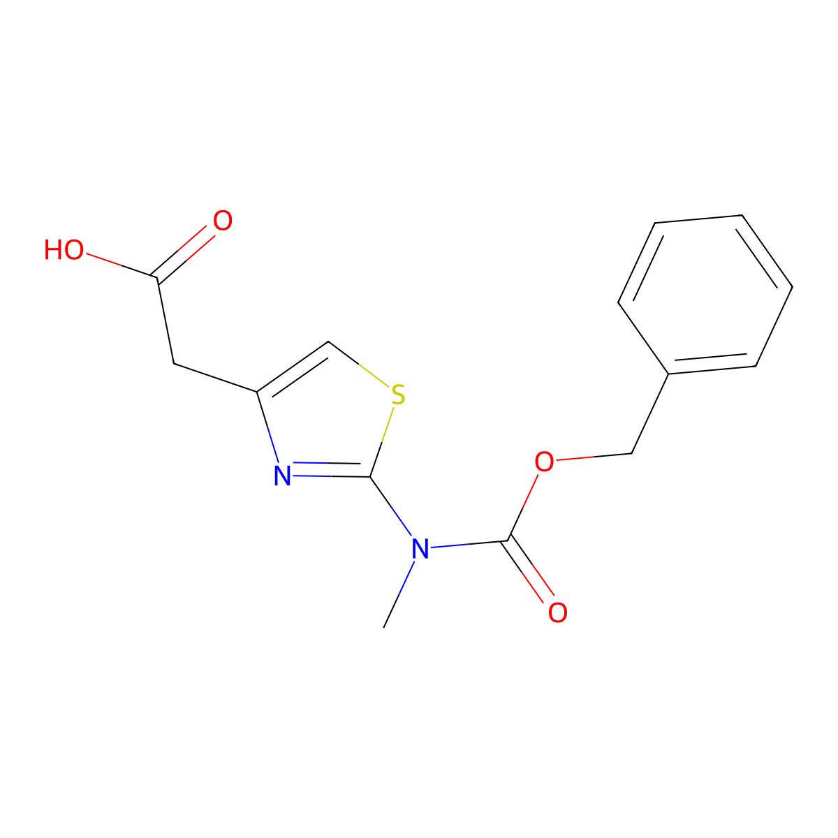 2-(2-{[(Benzyloxy)carbonyl](methyl)amino}-1,3-thiazol-4-yl)acetic acid molecular structure, CAS 2639430-30-9