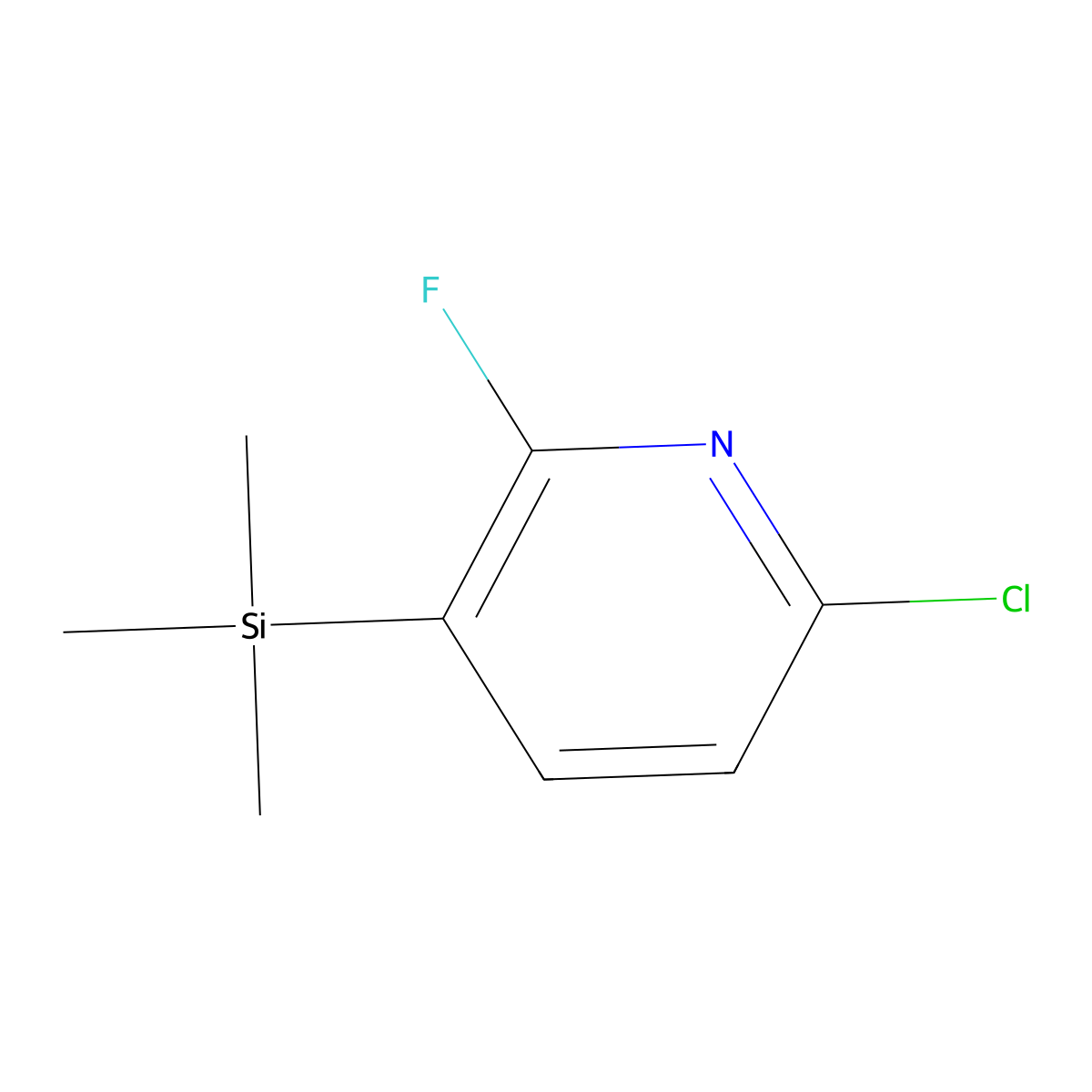 6-Chloro-2-fluoro-3-(trimethylsilyl)pyridine molecular structure, CAS 2639430-35-4