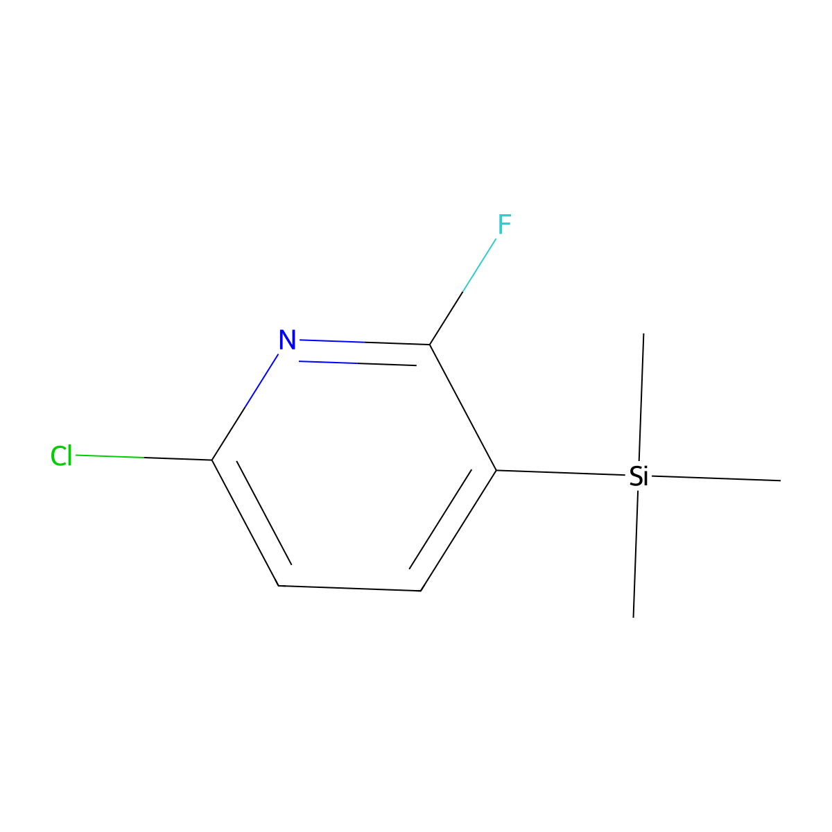 6-Chloro-2-fluoro-3-(trimethylsilyl)pyridine molecular structure, CAS 2639430-35-4