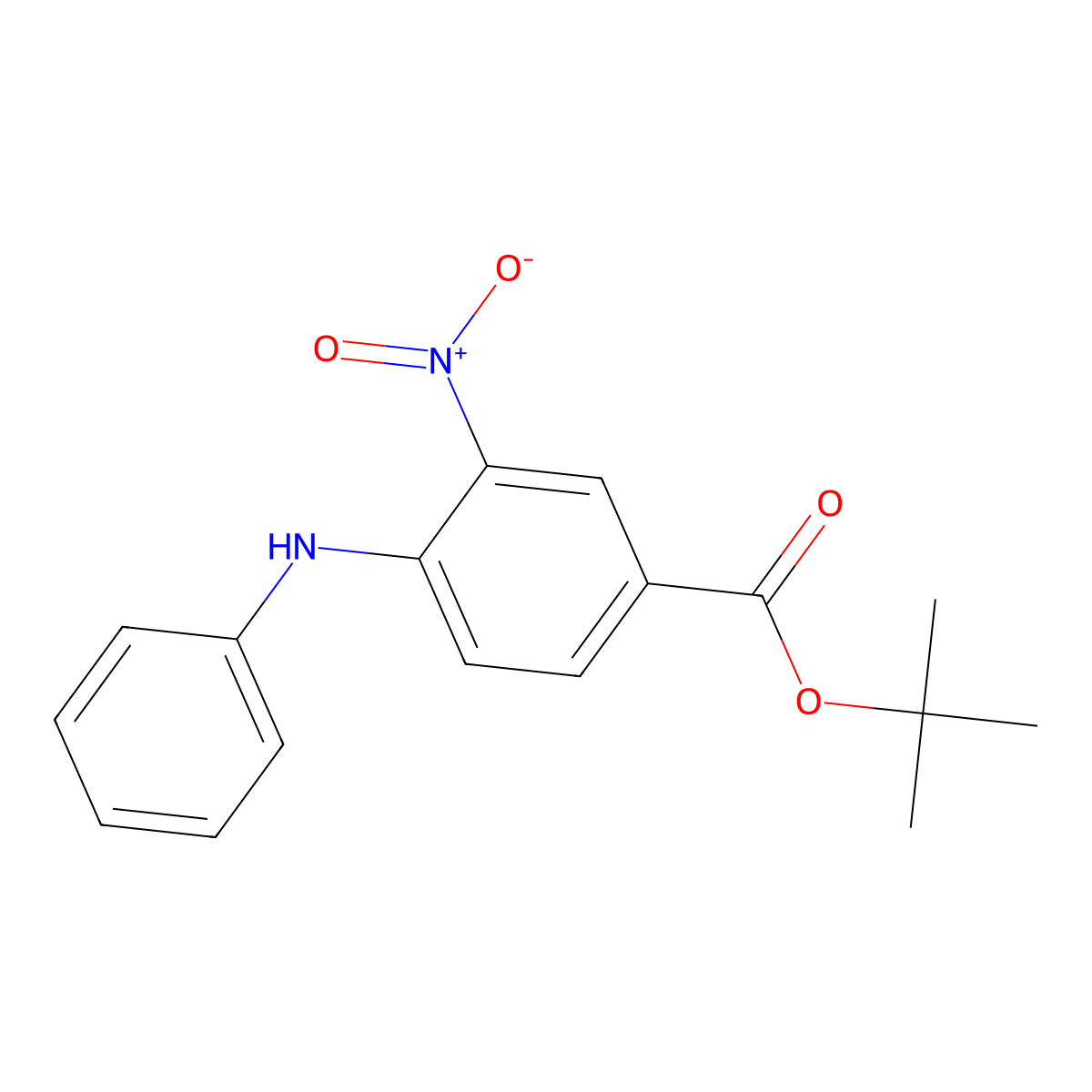 Tert-butyl 3-nitro-4-(phenylamino)benzoate molecular structure, CAS 2639430-64-9