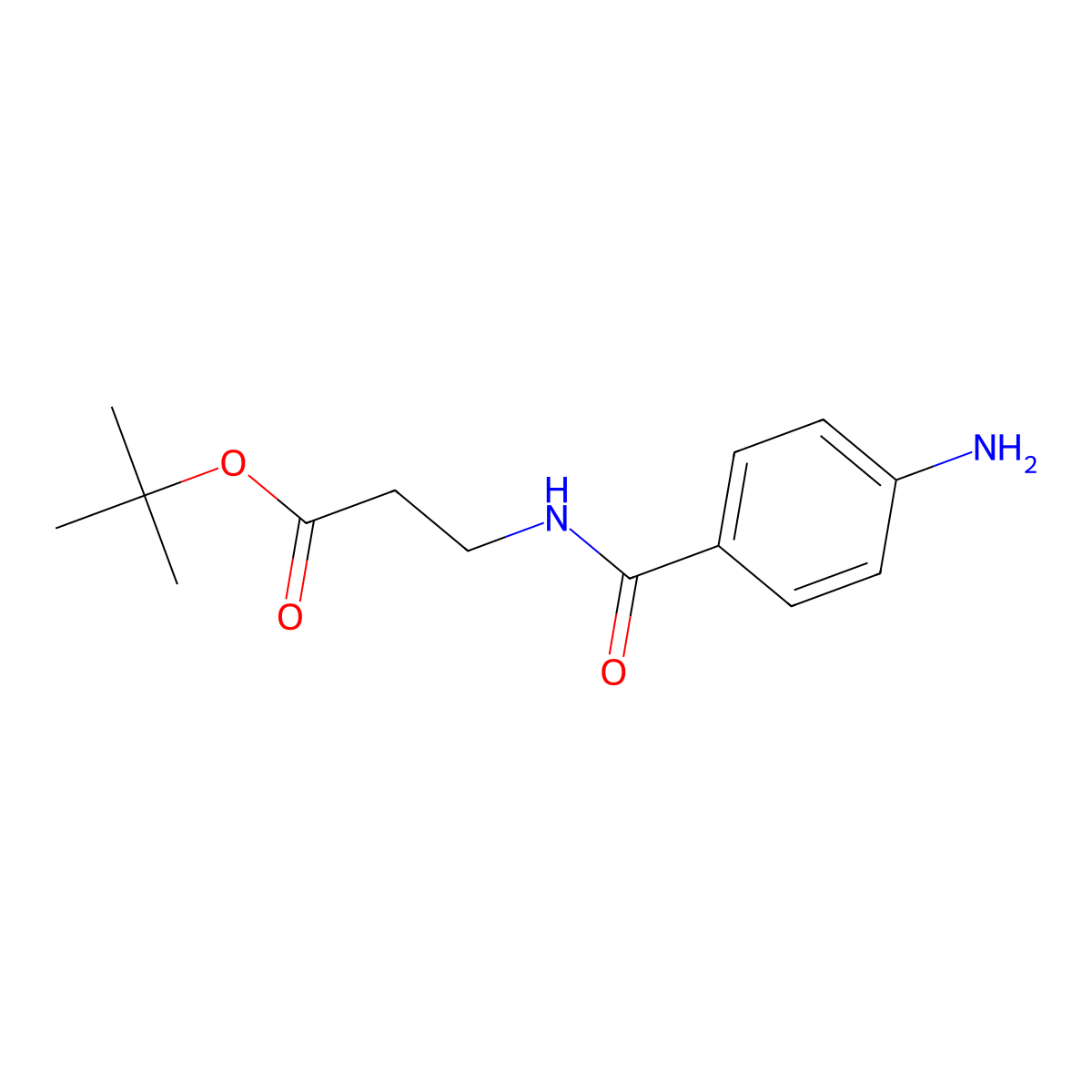 Tert-butyl 3-(4-aminobenzamido)propanoate molecular structure, CAS 2639430-81-0