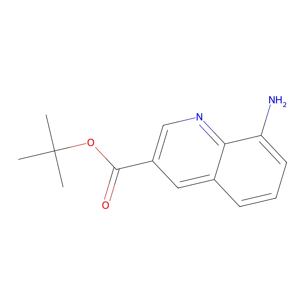 Tert-butyl 8-aminoquinoline-3-carboxylate molecular structure, CAS 2639431-41-5