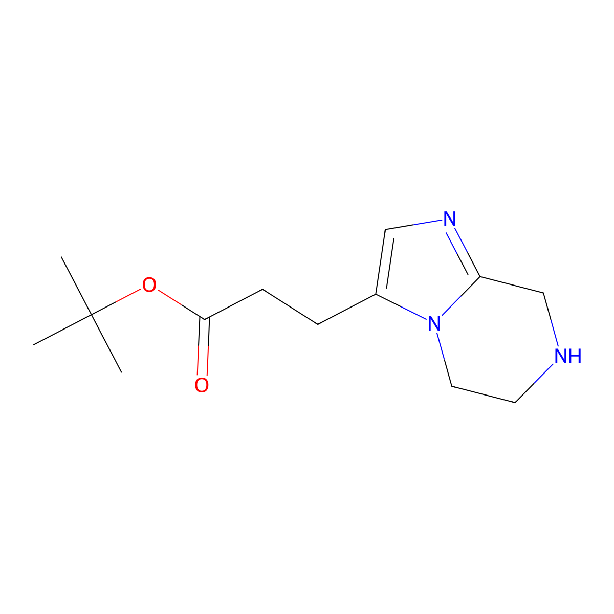 tert-butyl 3-{5H,6H,7H,8H-imidazo[1,2-a]pyrazin-3-yl}propanoate molecular structure, CAS 2639431-51-7