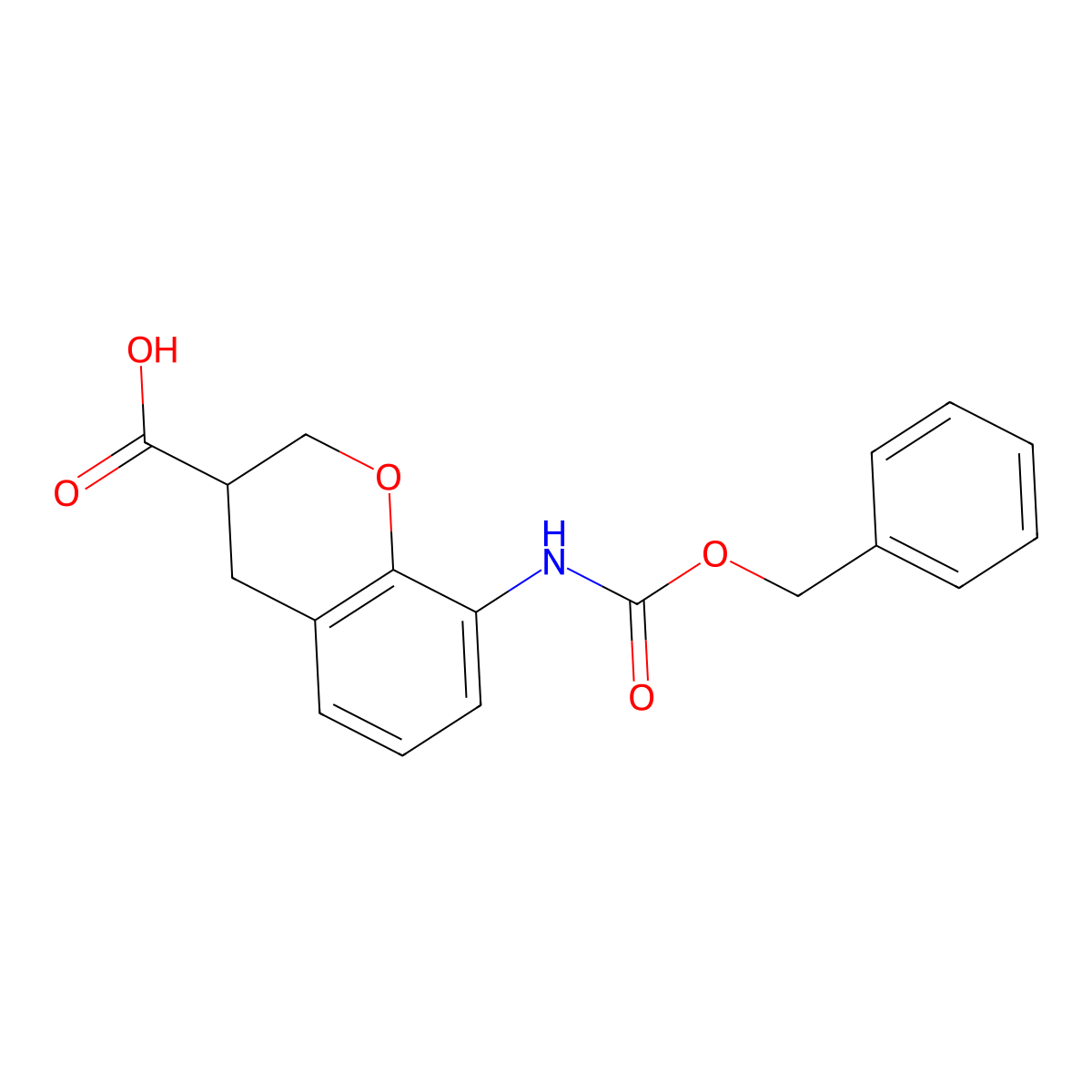 8-{[(benzyloxy)carbonyl]amino}-3,4-dihydro-2H-1-benzopyran-3-carboxylic acid molecular structure, CAS 2639431-53-9