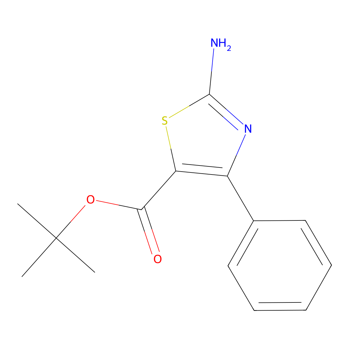 Tert-butyl 2-amino-4-phenyl-1,3-thiazole-5-carboxylate molecular structure, CAS 2639431-59-5