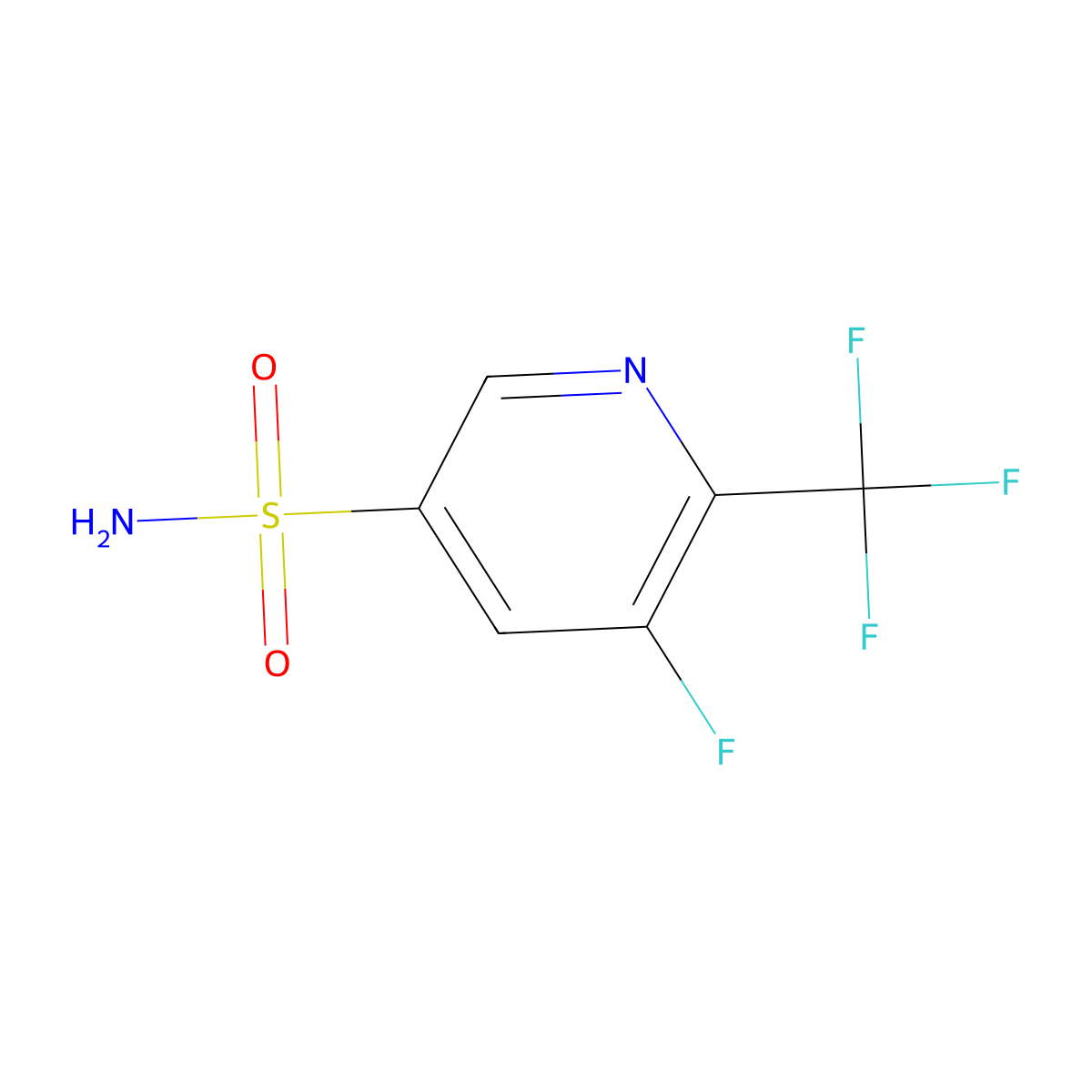 5-Fluoro-6-(trifluoromethyl)pyridine-3-sulfonamide molecular structure, CAS 2639431-65-3