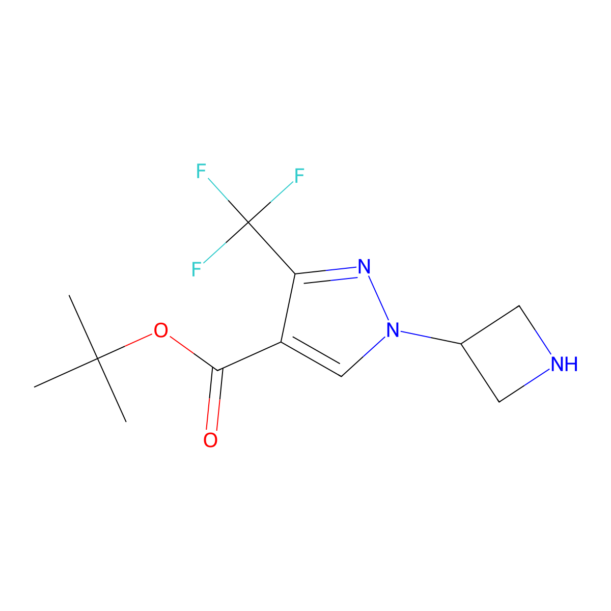 tert-butyl 1-(azetidin-3-yl)-3-(trifluoromethyl)-1H-pyrazole-4-carboxylate molecular structure, CAS 2639431-83-5