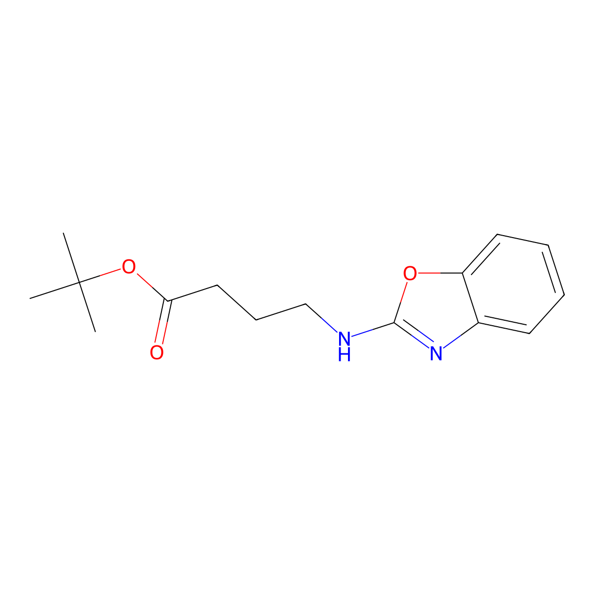 Tert-butyl 4-[(1,3-benzoxazol-2-yl)amino]butanoate molecular structure, CAS 2639431-90-4