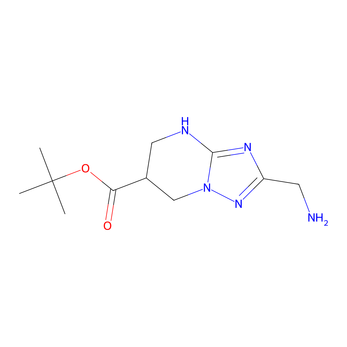 tert-butyl 2-(aminomethyl)-4H,5H,6H,7H-[1,2,4]triazolo[1,5-a]pyrimidine-6-carboxylate molecular structure, CAS 2639431-91-5