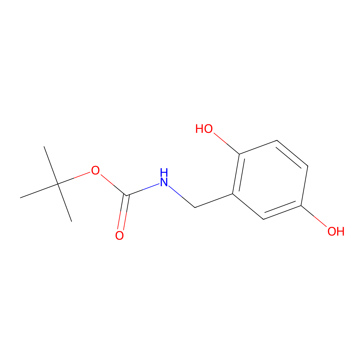tert-butyl N-[(2,5-dihydroxyphenyl)methyl]carbamate molecular structure, CAS 2639431-93-7