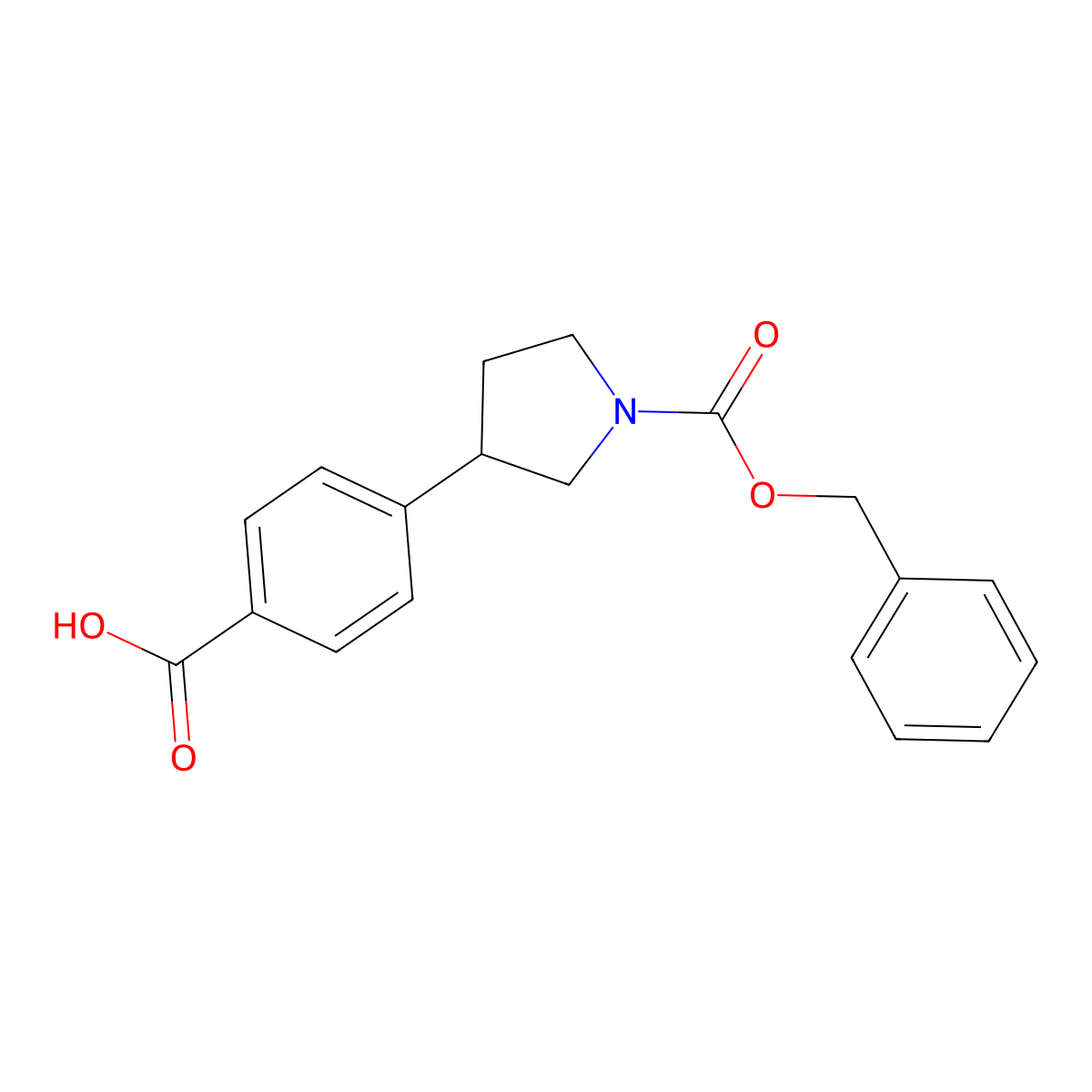 4-{1-[(Benzyloxy)carbonyl]pyrrolidin-3-yl}benzoic acid molecular structure, CAS 2639431-94-8