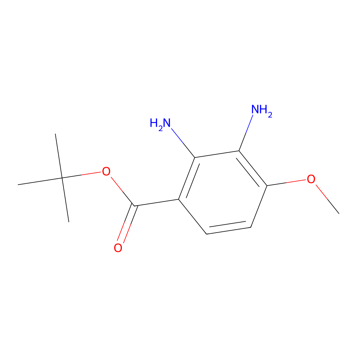 Tert-butyl 2,3-diamino-4-methoxybenzoate molecular structure, CAS 2639432-02-1