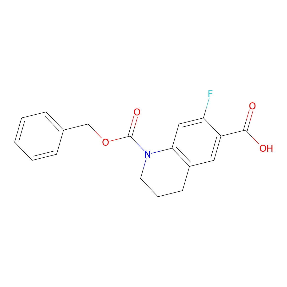 1-[(Benzyloxy)carbonyl]-7-fluoro-1,2,3,4-tetrahydroquinoline-6-carboxylic acid molecular structure, CAS 2639432-08-7