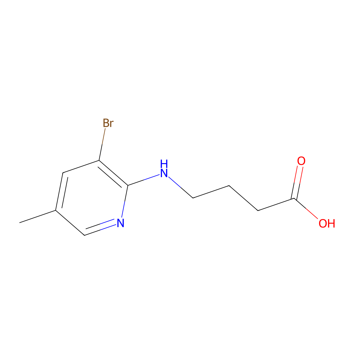 4-[(3-Bromo-5-methylpyridin-2-yl)amino]butanoic acid molecular structure, CAS 2639432-13-4