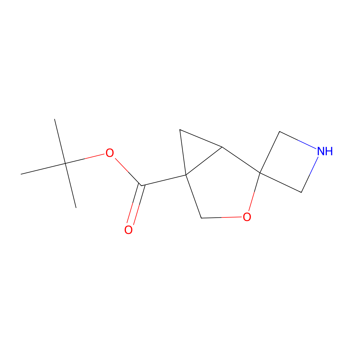 Tert-butyl 3'-oxaspiro[azetidine-3,2'-bicyclo[3.1.0]hexane]-5'-carboxylate molecular structure, CAS 2639432-20-3