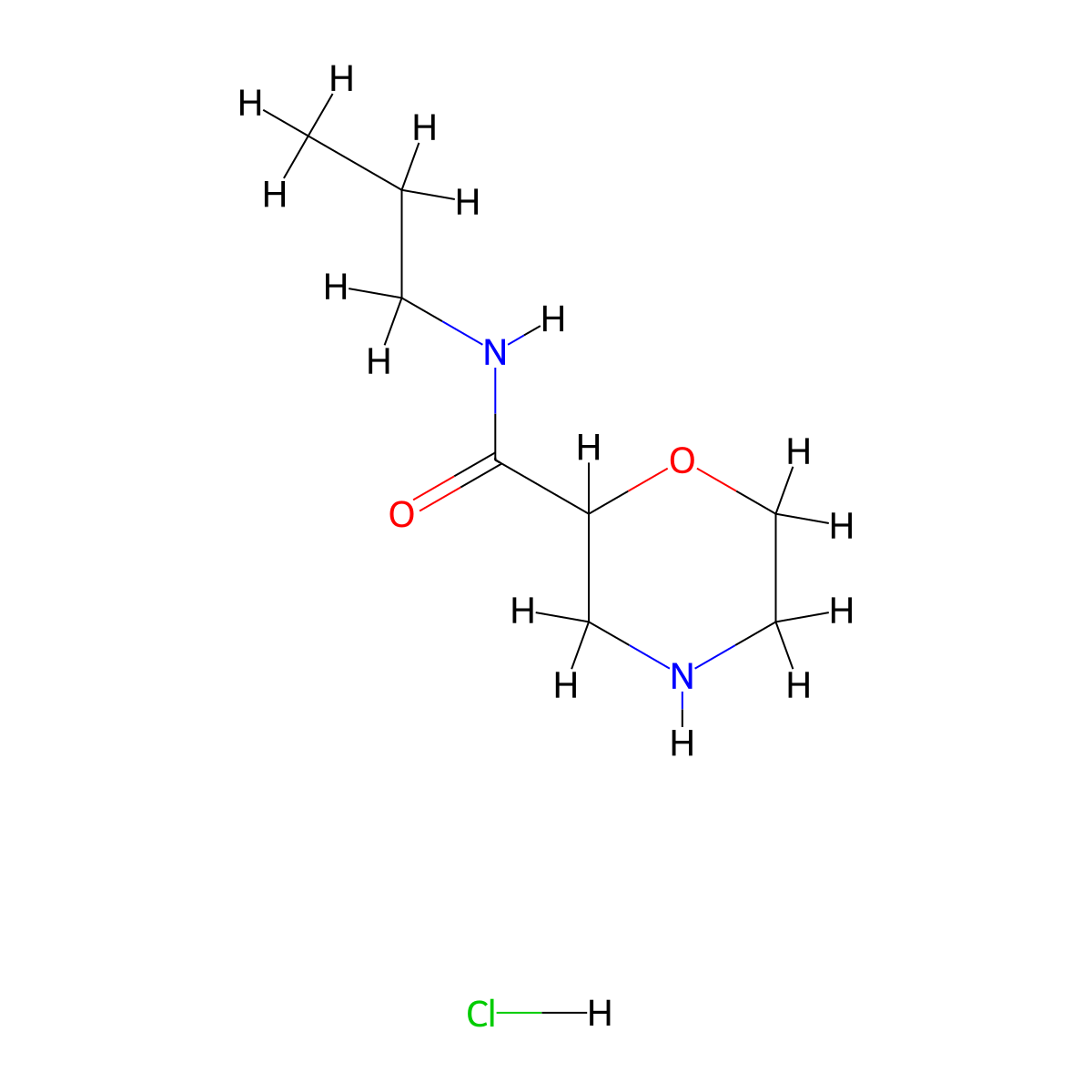 N-propylmorpholine-2-carboxamidehydrochloride molecular structure, CAS 2639432-32-7