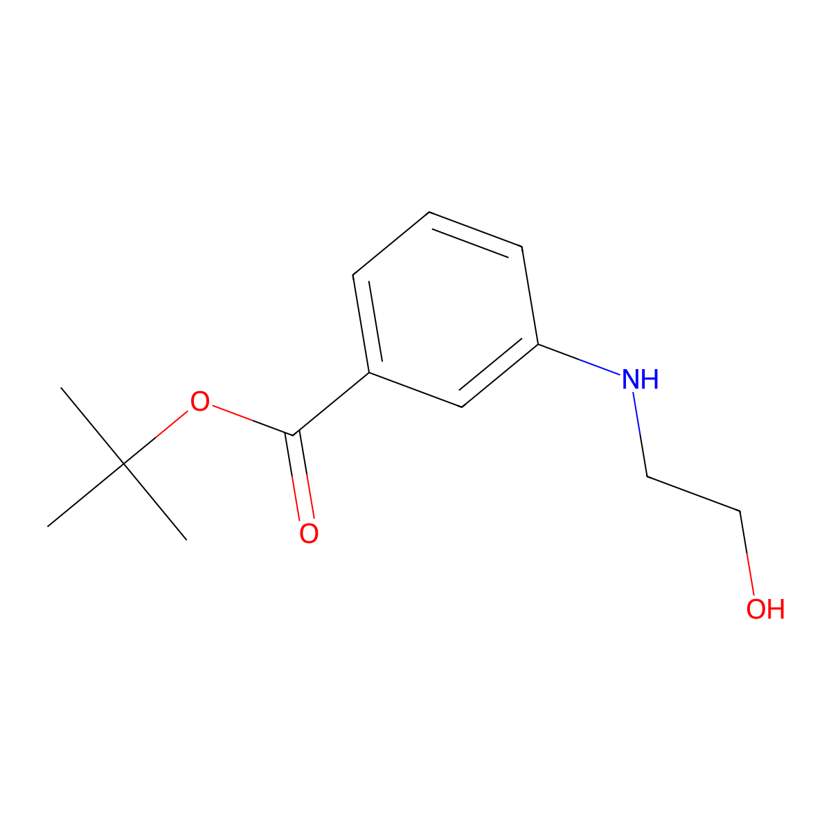 Tert-butyl 3-[(2-hydroxyethyl)amino]benzoate molecular structure, CAS 2639432-57-6