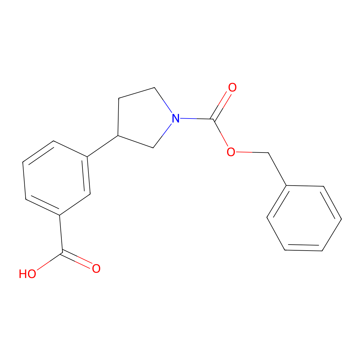 3-{1-[(Benzyloxy)carbonyl]pyrrolidin-3-yl}benzoic acid molecular structure, CAS 2639433-23-9