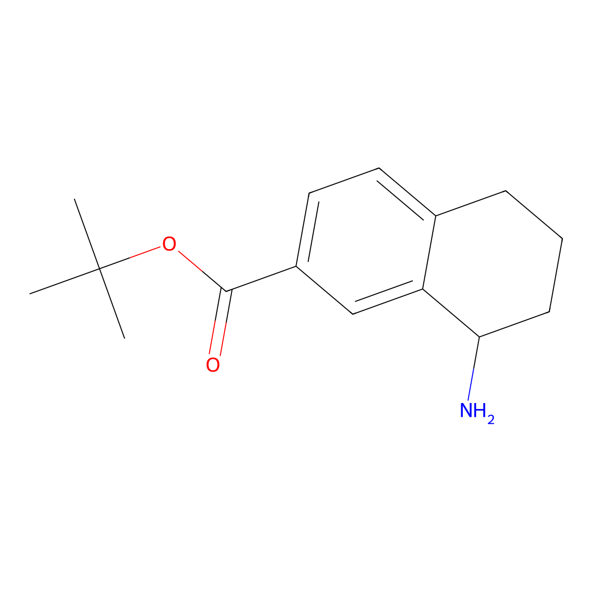 Tert-butyl 8-amino-5,6,7,8-tetrahydronaphthalene-2-carboxylate molecular structure, CAS 2639433-34-2