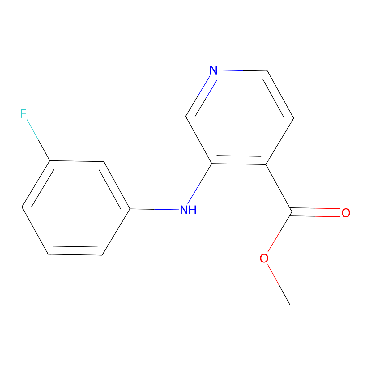 Methyl 3-[(3-fluorophenyl)amino]pyridine-4-carboxylate molecular structure, CAS 2639433-39-7