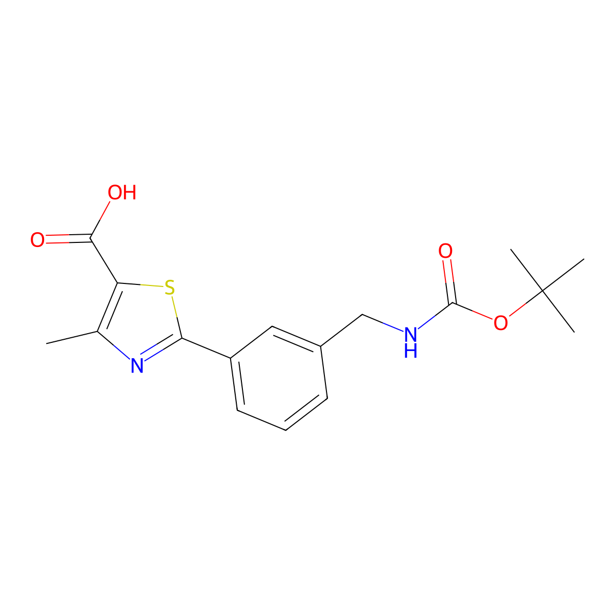 2-[3-({[(Tert-butoxy)carbonyl]amino}methyl)phenyl]-4-methyl-1,3-thiazole-5-carboxylic acid molecular structure, CAS 2639433-47-7