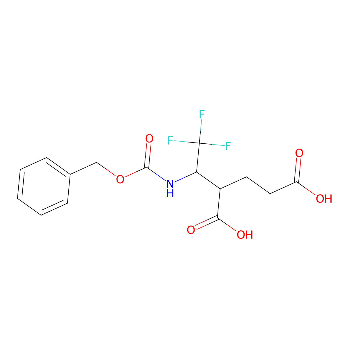 2-(1-{[(Benzyloxy)carbonyl]amino}-2,2,2-trifluoroethyl)pentanedioic acid molecular structure, CAS 2639433-53-5