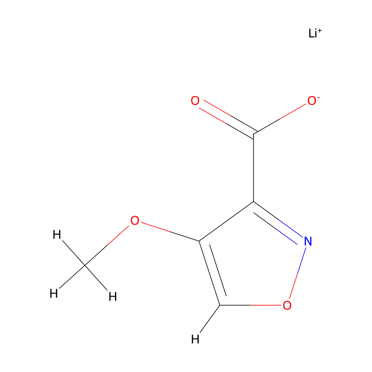 Lithium(1+) 4-methoxy-1,2-oxazole-3-carboxylate molecular structure, CAS 2639433-60-4