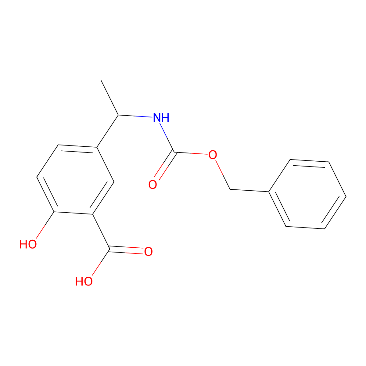 5-(1-{[(Benzyloxy)carbonyl]amino}ethyl)-2-hydroxybenzoic acid molecular structure, CAS 2639433-76-2