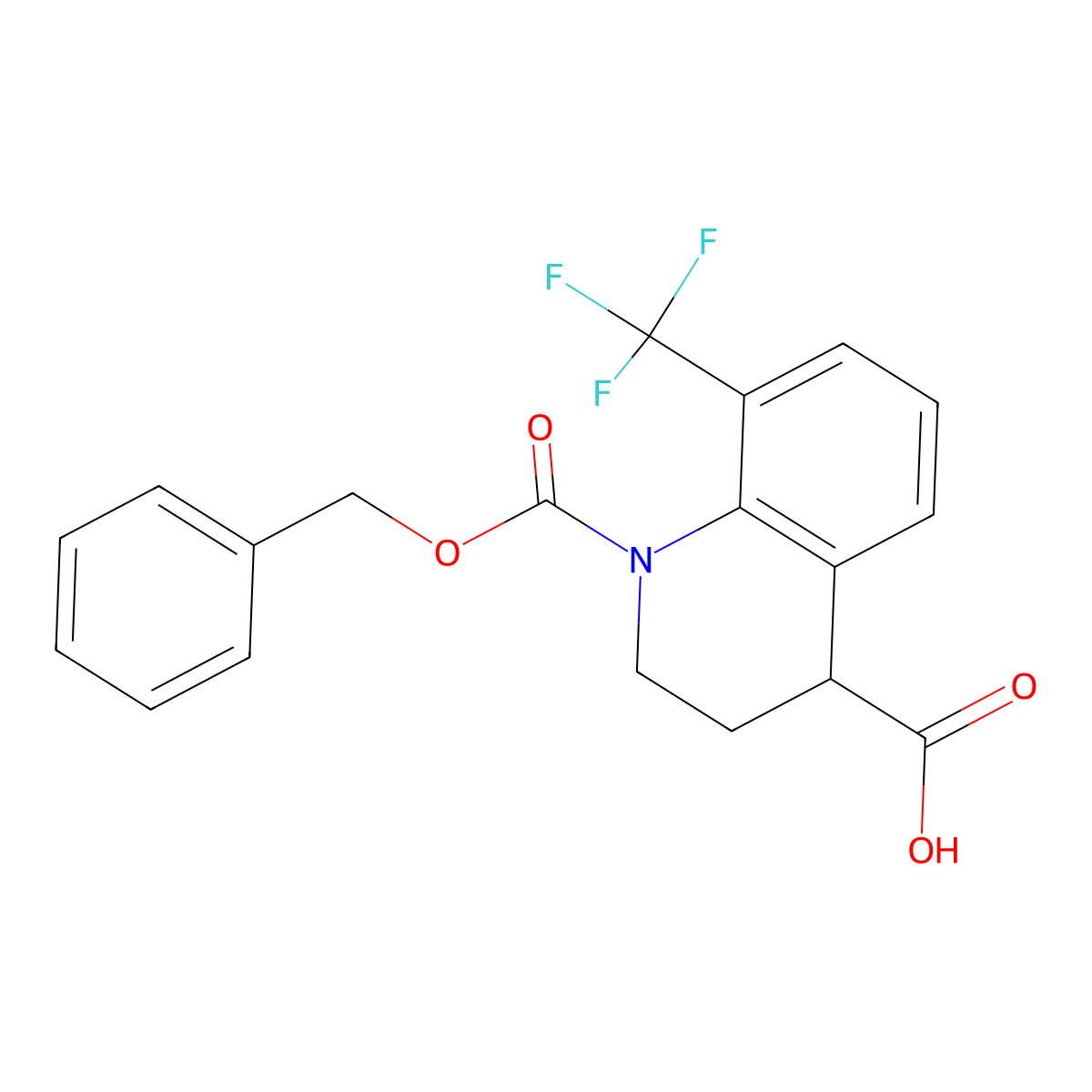 1-[(Benzyloxy)carbonyl]-8-(trifluoromethyl)-1,2,3,4-tetrahydroquinoline-4-carboxylic acid molecular structure, CAS 2639433-79-5
