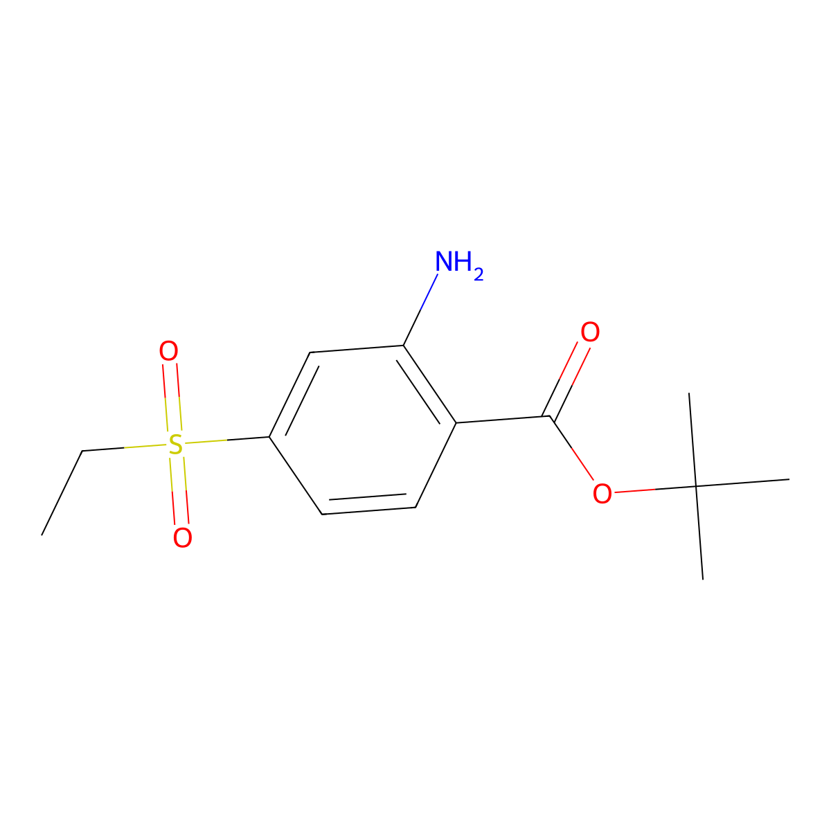 Tert-butyl 2-amino-4-(ethanesulfonyl)benzoate molecular structure, CAS 2639433-98-8