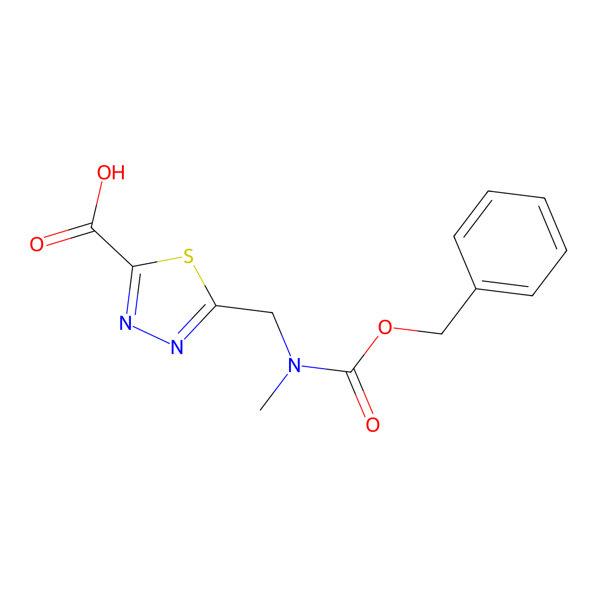 5-({[(Benzyloxy)carbonyl](methyl)amino}methyl)-1,3,4-thiadiazole-2-carboxylic acid molecular structure, CAS 2639434-00-5