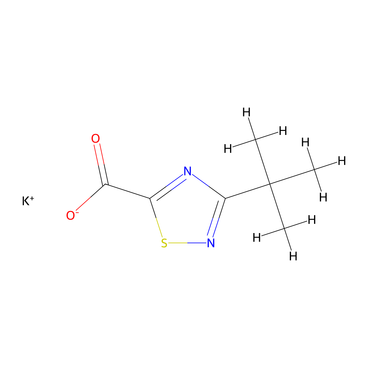 Potassium 3-tert-butyl-1,2,4-thiadiazole-5-carboxylate molecular structure, CAS 2639434-13-0