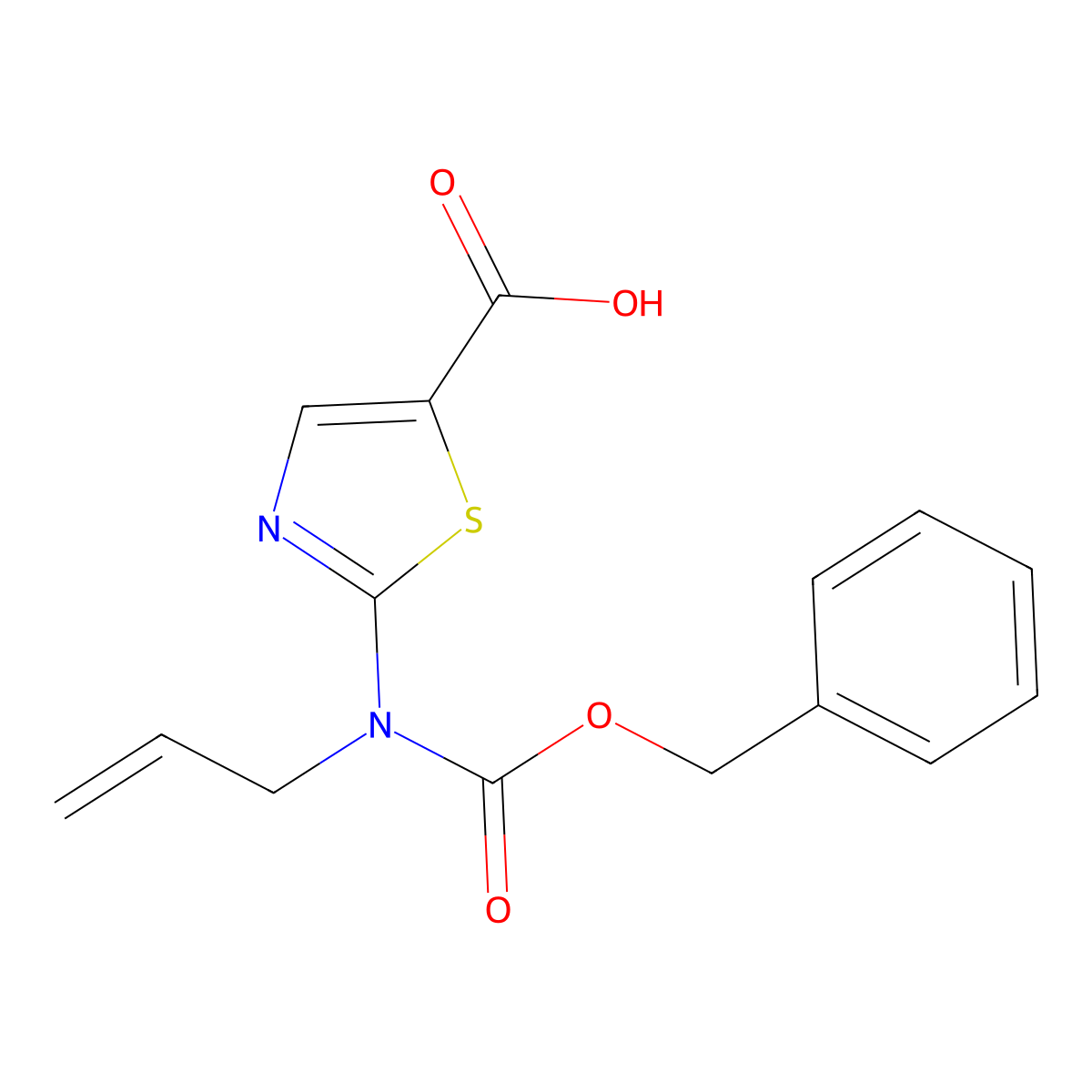 2-{[(Benzyloxy)carbonyl](prop-2-en-1-yl)amino}-1,3-thiazole-5-carboxylic acid molecular structure, CAS 2639434-14-1