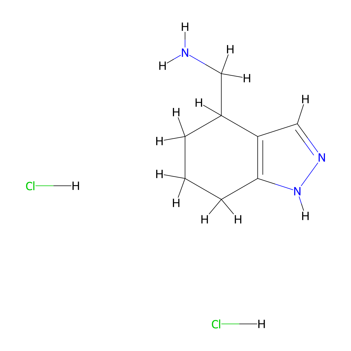 1-(4,5,6,7-tetrahydro-2H-indazol-4-yl)methanaminedihydrochloride molecular structure, CAS 2639434-21-0