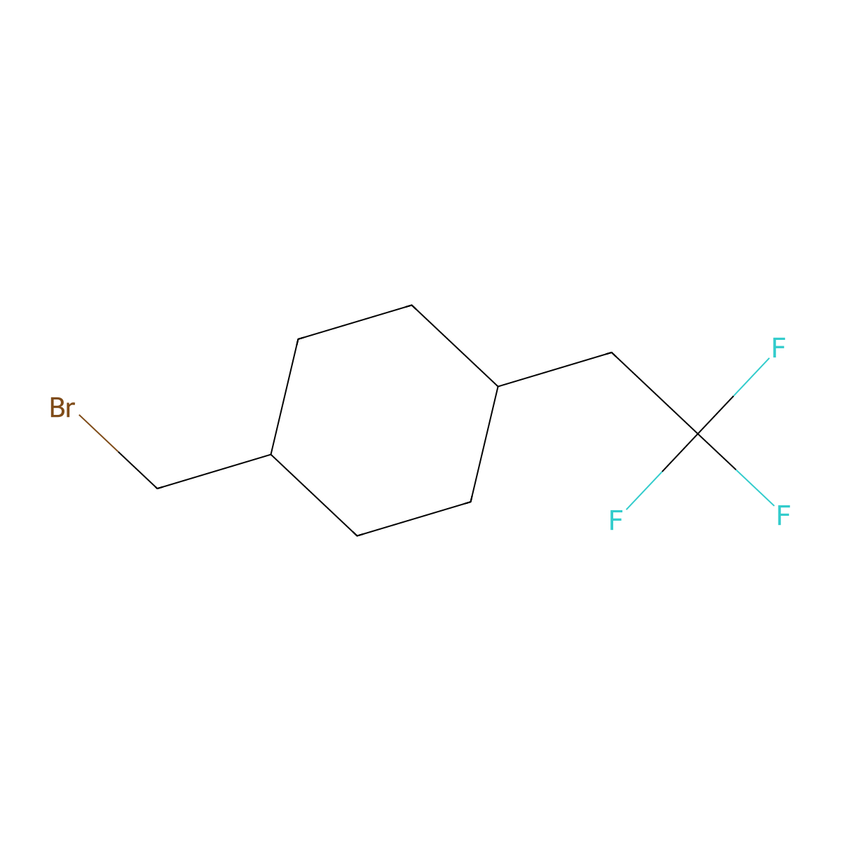 1-(Bromomethyl)-4-(2,2,2-trifluoroethyl)cyclohexane molecular structure, CAS 2639434-33-4