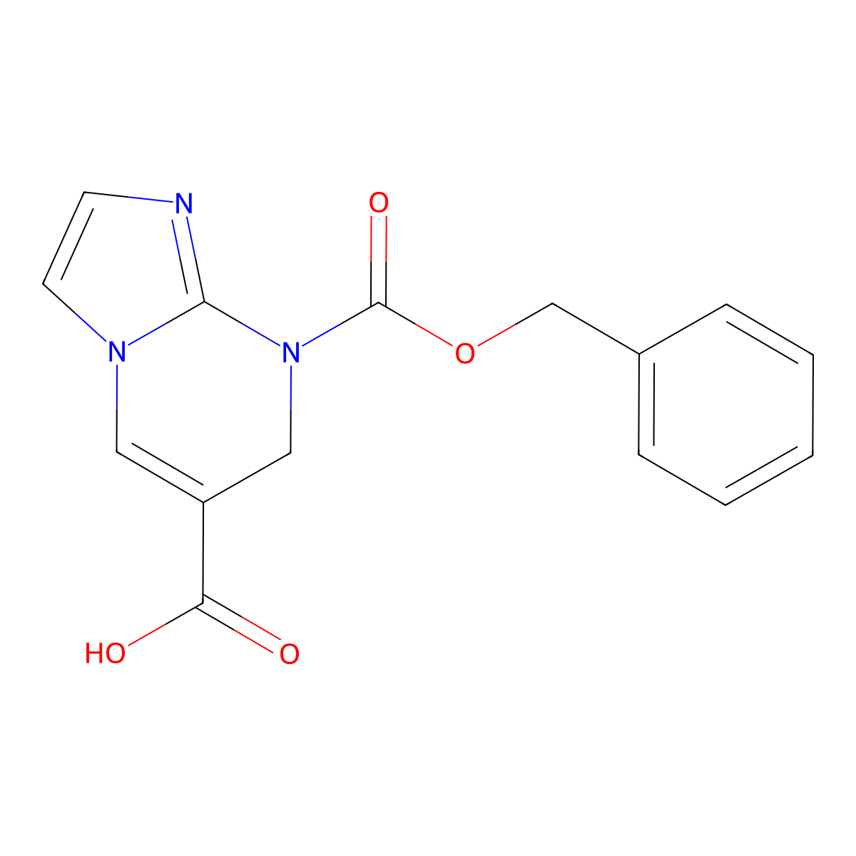 8-[(benzyloxy)carbonyl]-7H,8H-imidazo[1,2-a]pyrimidine-6-carboxylic acid molecular structure, CAS 2639434-42-5