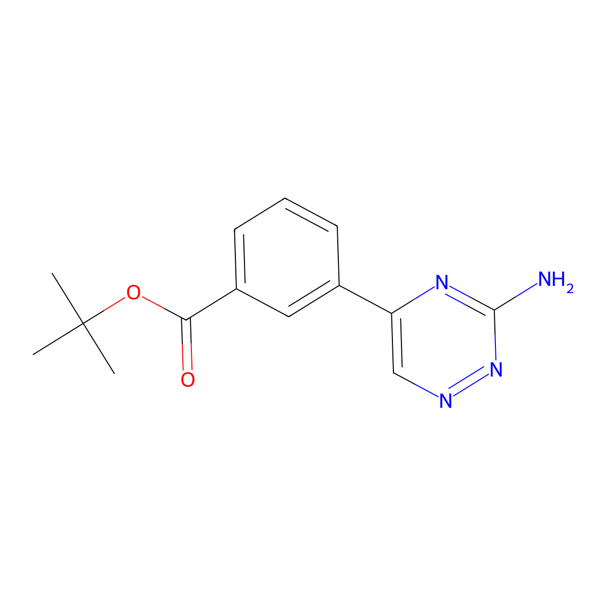 Tert-butyl 3-(3-amino-1,2,4-triazin-5-yl)benzoate molecular structure, CAS 2639434-45-8
