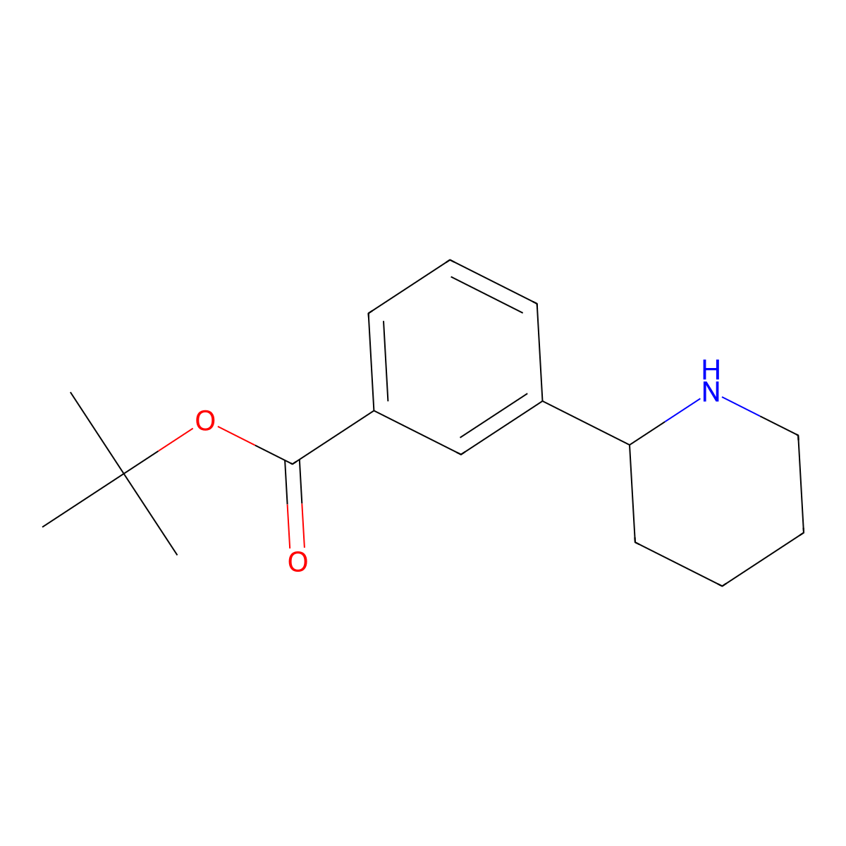 Tert-butyl 3-(piperidin-2-yl)benzoate molecular structure, CAS 2639434-46-9