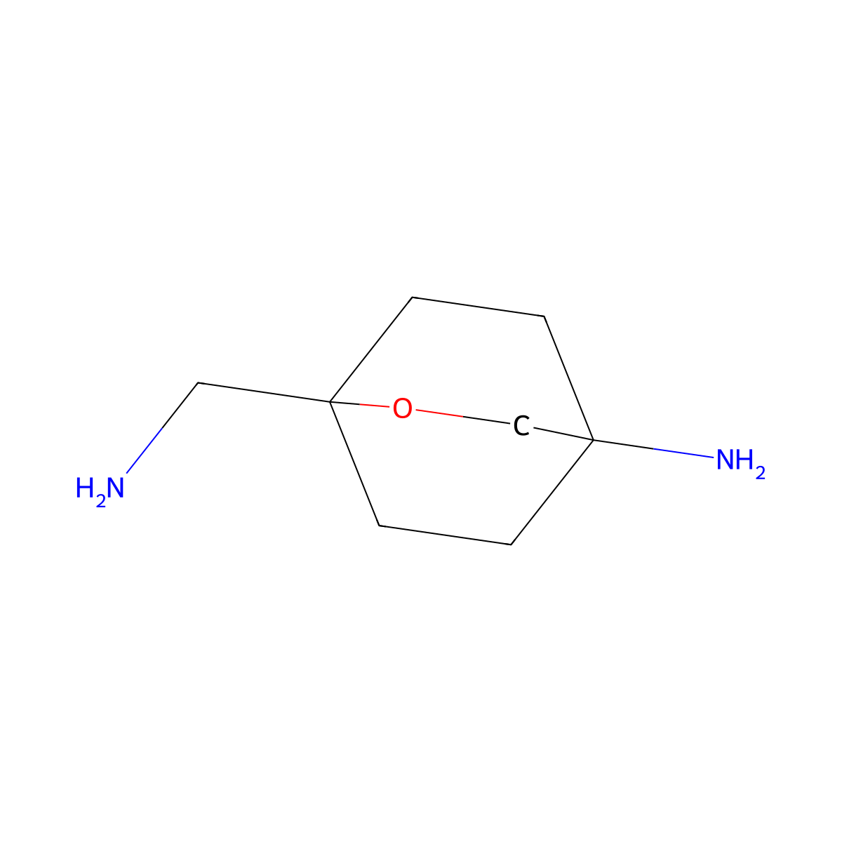 1-(Aminomethyl)-2-oxabicyclo[2.2.2]octan-4-amine molecular structure, CAS 2639434-52-7