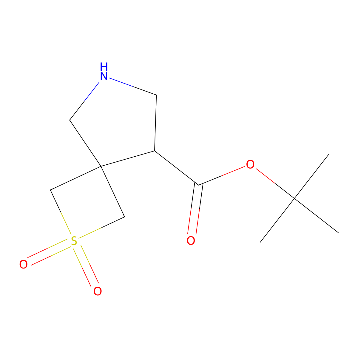 Tert-butyl 2,2-dioxo-2lambda6-thia-6-azaspiro[3.4]octane-8-carboxylate molecular structure, CAS 2639436-59-0