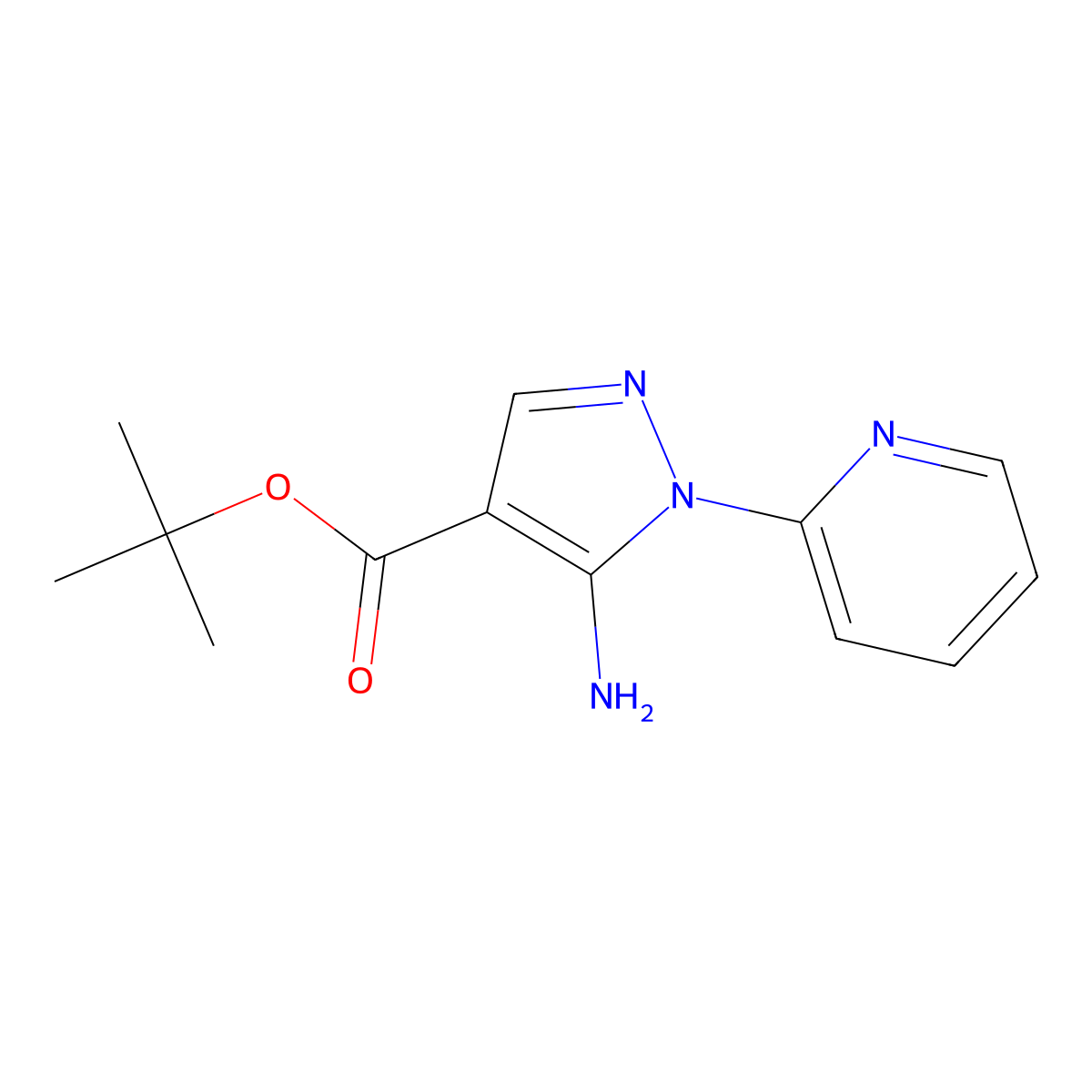 tert-butyl 5-amino-1-(pyridin-2-yl)-1H-pyrazole-4-carboxylate molecular structure, CAS 2639436-79-4