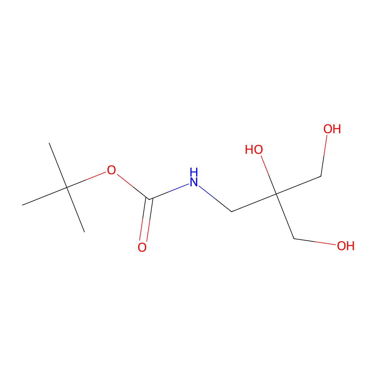 tert-butyl N-[2,3-dihydroxy-2-(hydroxymethyl)propyl]carbamate molecular structure, CAS 2639436-91-0