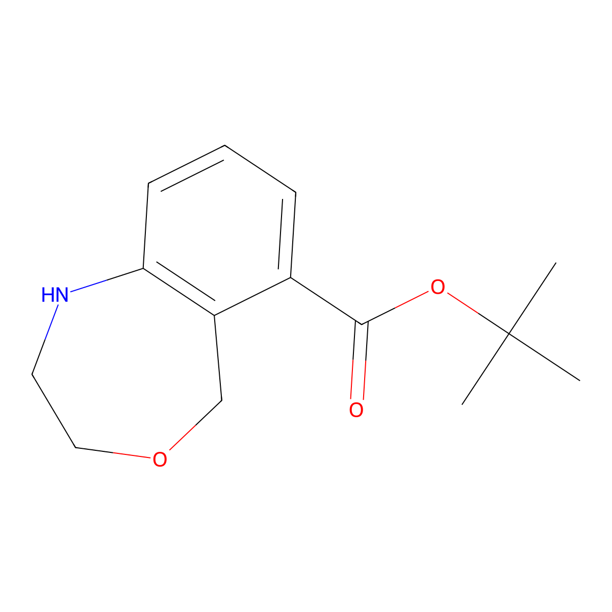 Tert-butyl 1,2,3,5-tetrahydro-4,1-benzoxazepine-6-carboxylate molecular structure, CAS 2639437-13-9