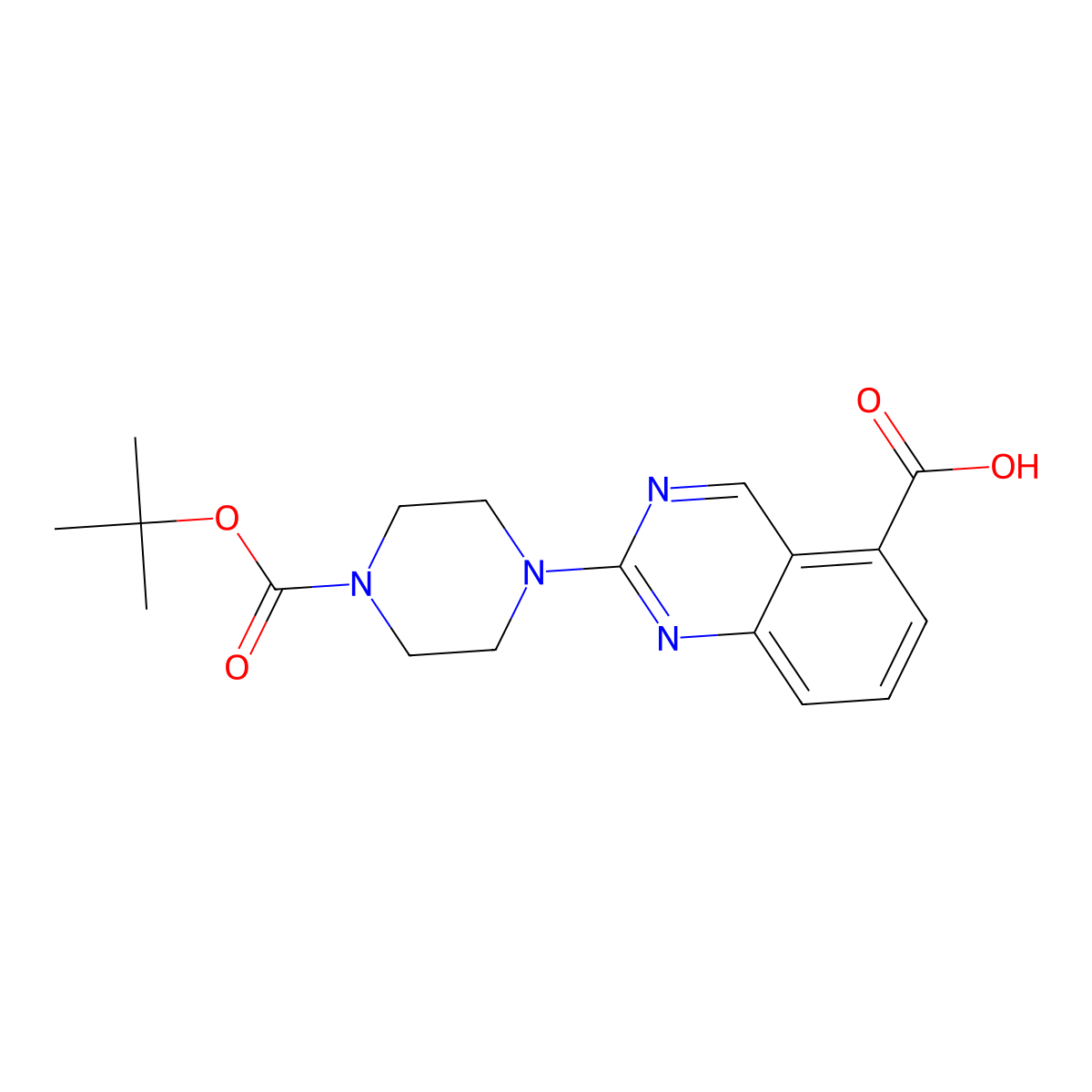 2-{4-[(Tert-butoxy)carbonyl]piperazin-1-yl}quinazoline-5-carboxylic acid molecular structure, CAS 2639437-18-4